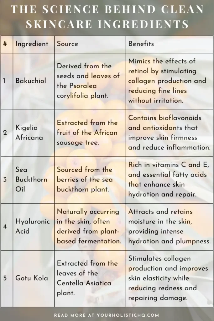 Pinterest Pin. Infographic explaining the science behind clean skincare ingredients.