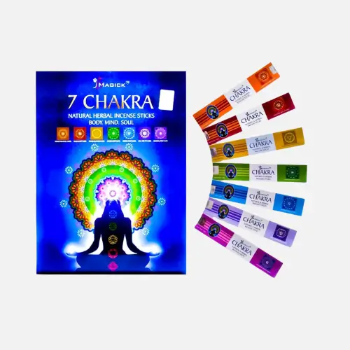 Pinterest pin image of 7 Chakra Incense Sticks Gift Set