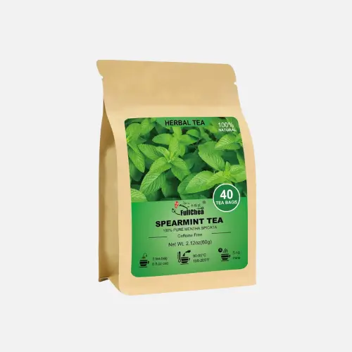 Pinterest pin image featuring FullChea Spearmint Tea, 40 Teabags, providing an easy and convenient way to enjoy the digestive and hormonal benefits of spearmint.