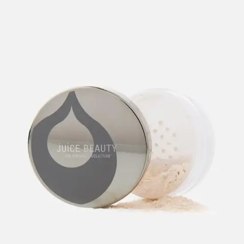 Pinterest pin showcasing Juice Beauty Phyto-Pigments Flawless Finishing Powder, a non-toxic finishing powder that delivers a flawless, airbrushed look with clean ingredients.