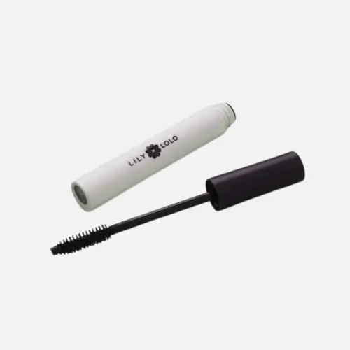 Pinterest pin showcasing Lily Lolo Natural Vegan Mascara, a non-toxic, vegan mascara that provides long, defined lashes with a gentle, clean formula.