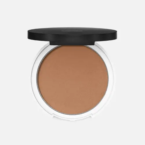 Pinterest pin showcasing Lily Lolo Pressed Bronzer in Miami Beach, a non-toxic, buildable bronzer that delivers a natural, sun-kissed glow with clean ingredients.