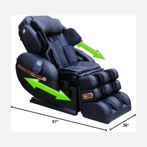 Pinterest pin showcasing the dimensions of the Luraco i9 Max PLUS Medical Massage Chair, ideal for ensuring a perfect fit in any room.