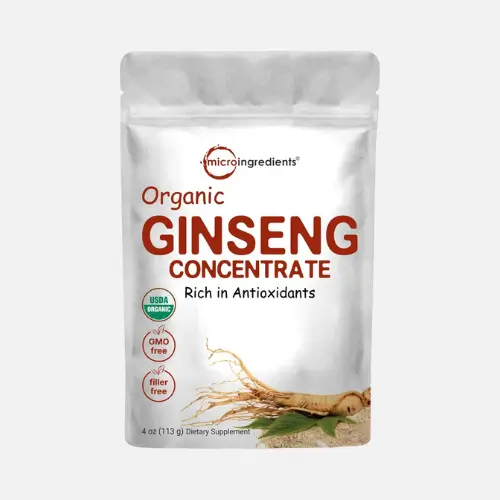 Pinterest pin image featuring Micro Ingredients Organic Ginseng Root Powder, ideal for boosting energy, mental clarity, and supporting immune health.