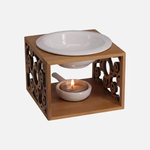 Pinterest pin image of Singeek Ceramic Essential Oil Burner Diffuser