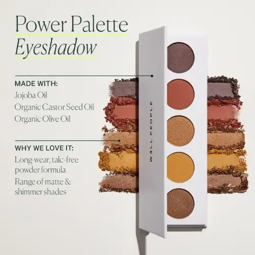 Pinterest pin showcasing W3LL PEOPLE Power Palette Neutral 5 Pan Eyeshadow, a non-toxic palette with neutral shades that are perfect for everyday, natural eye looks.