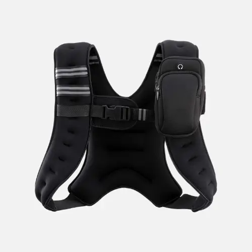 A weighted vest designed for strength training and running, ideal for adding resistance and boosting workout intensity.