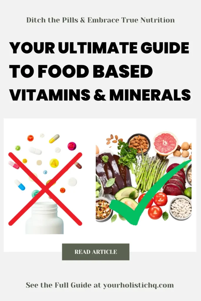 Food-based vitamin chart pin highlighting natural sources of essential nutrients.