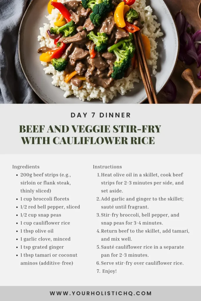 Beef and Veggie Stir-Fry with Cauliflower Rice