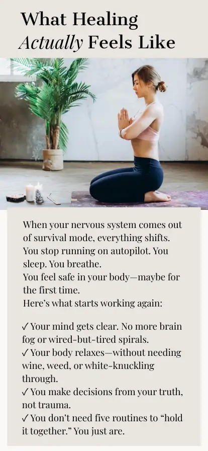 Woman meditating in a calm space, nervous system regulation through mindful breathing and stillness