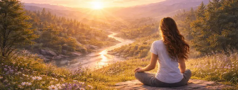 A wide, sunlit landscape scene representing closure, clarity, and the return to balance as the body’s natural healing processes settle and stabilize.