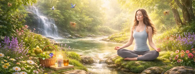 Horizontal illustration showing a calm, supportive environment that allows the body’s natural healing processes to resume without force or effort.